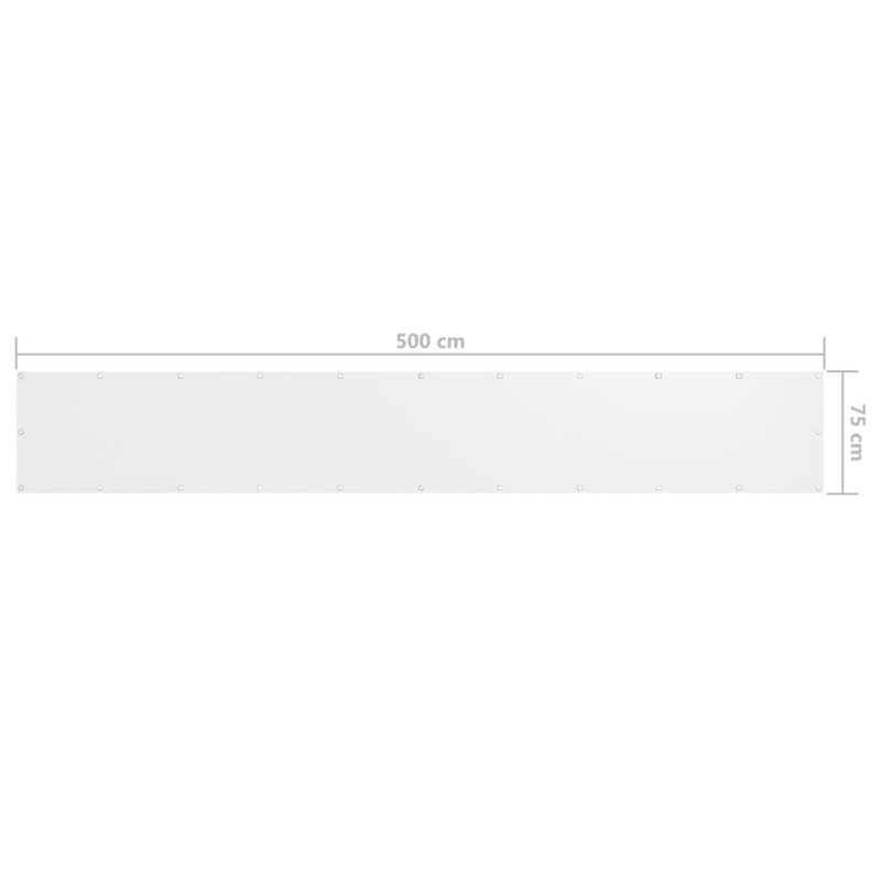 Tissu Oxford Vidaxl, Blanc, L 196,9 po x P 47,2 po