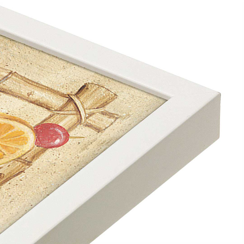 «Tiki Bar» par David Carter, reproduction d'art, H 20 po x l 20 po, Blanc