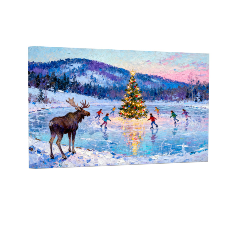 Arbre de Noël, patin à glace