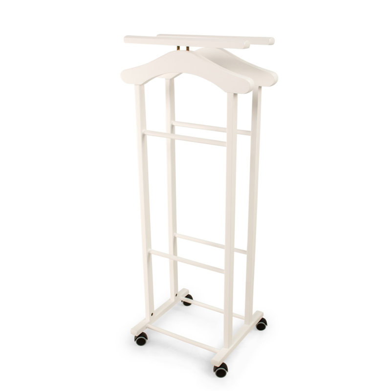 Boykin Solid Wood Freestanding Valet Stand, White