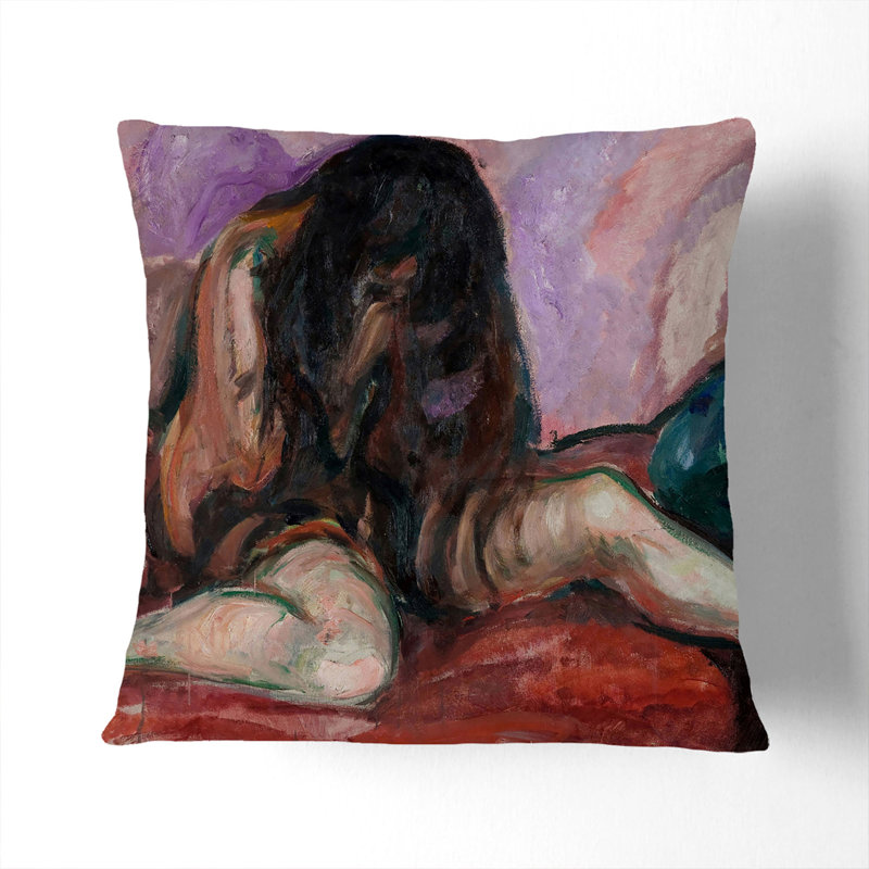 Weeping Nude Scatter Cushion, White, 40cm H x 40cm W x 15cm D