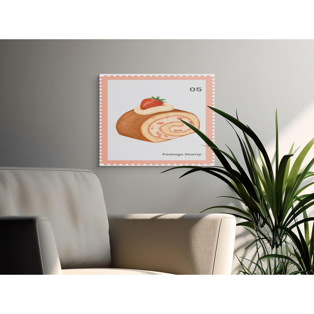 Strawberry Swiss Roll Cake Canvas Print