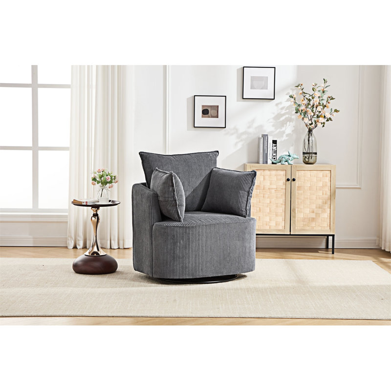 Fauteuil demi-tonneau rembourré, Gris