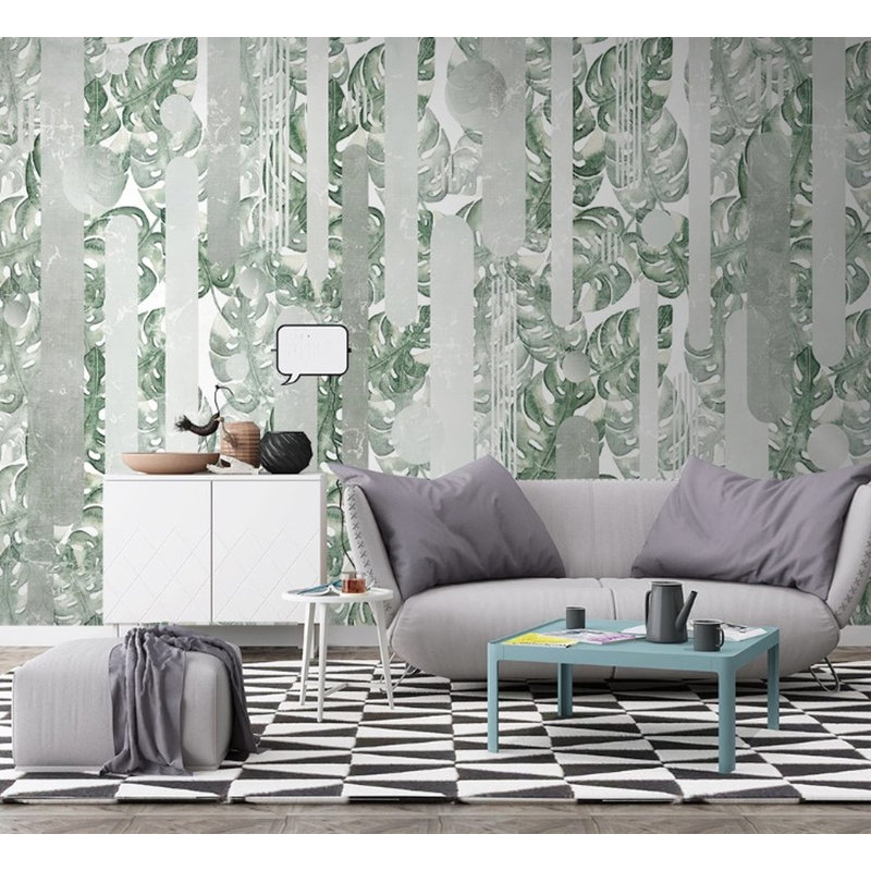 Papier peint amovible Banana Palm Leaves, L 48,96 po x l 75 po