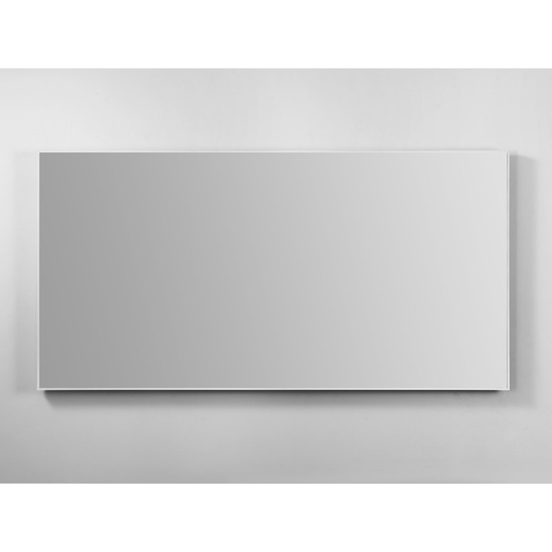Aliyannah Solid Metal Frame Flat Mirror, 27.5" H x 55" W x 0.25" D, Matte White