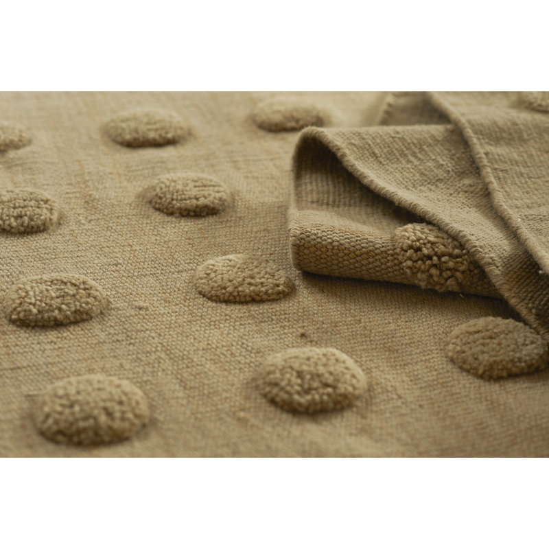Yousra Rectangle Solid Color Handmade Flatweave Wool Area Rug in Brown, Rectangle 8' x 10'