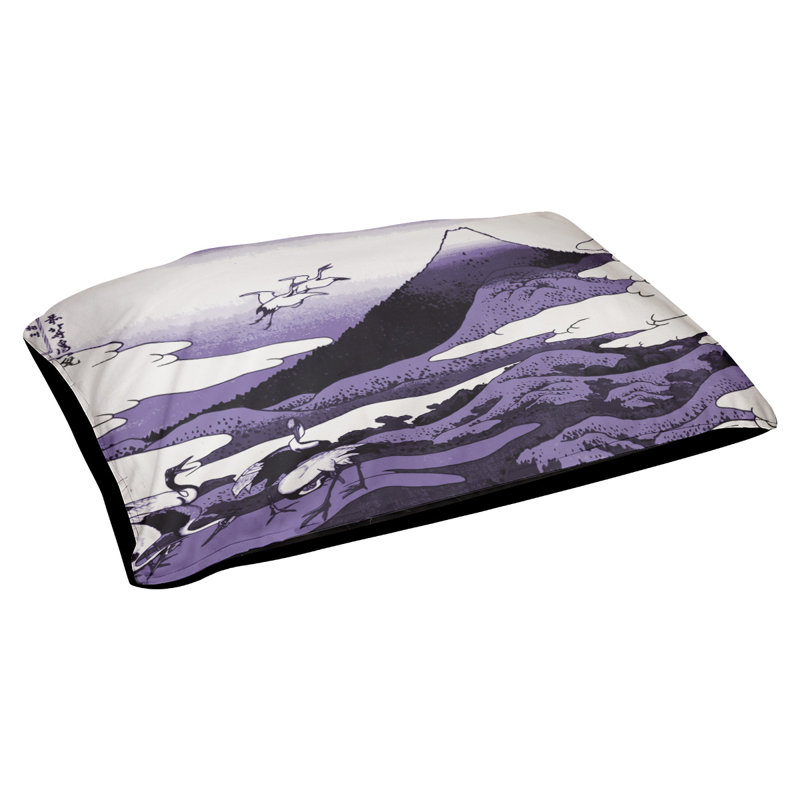 Coussin de concepteur japonais pour grues Burkart, L 19,5 po x l 29,5 po, Mauve / Noir