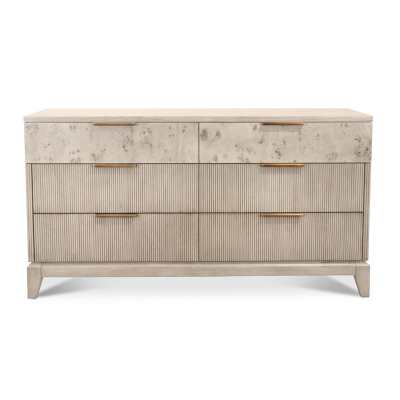 Commode 6 tiroirs Manhattan Valley, Crème