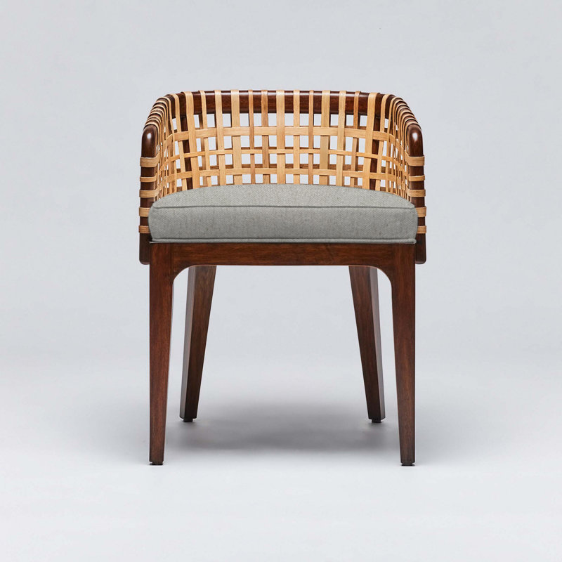 Palms Upholstered Arm Chair, Chestnut, Tint Loop