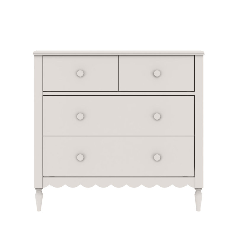 Commode 4 tiroirs Charlotte, lin blanc, Lin blanc