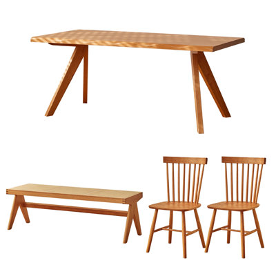 Simple Creative Solid Wood Cherry Wood Table Set