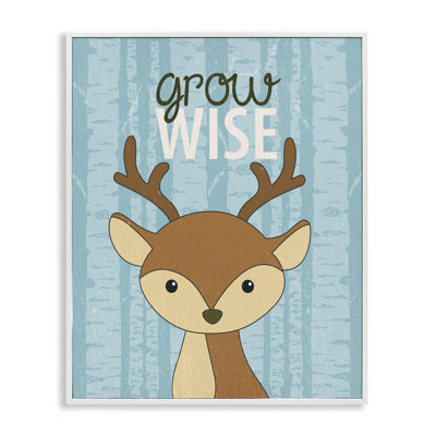 Grow Wise with Deer Framed Giclee, design by Kim Allen