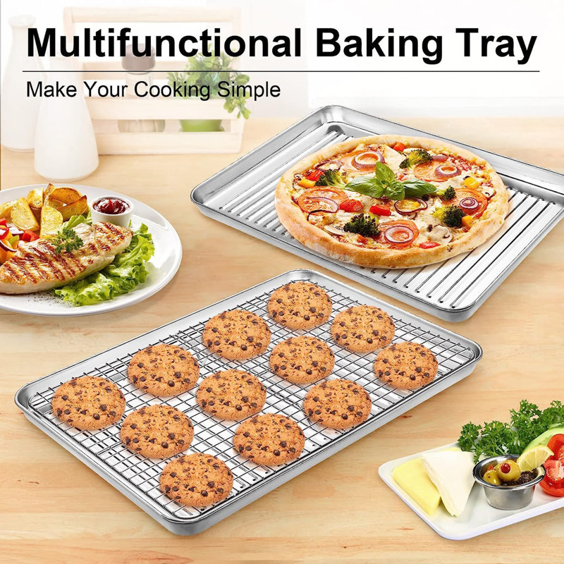 Belfry Kitchen Albali Non-Stick Stainless Steel 4 Piece Baking Tray Set