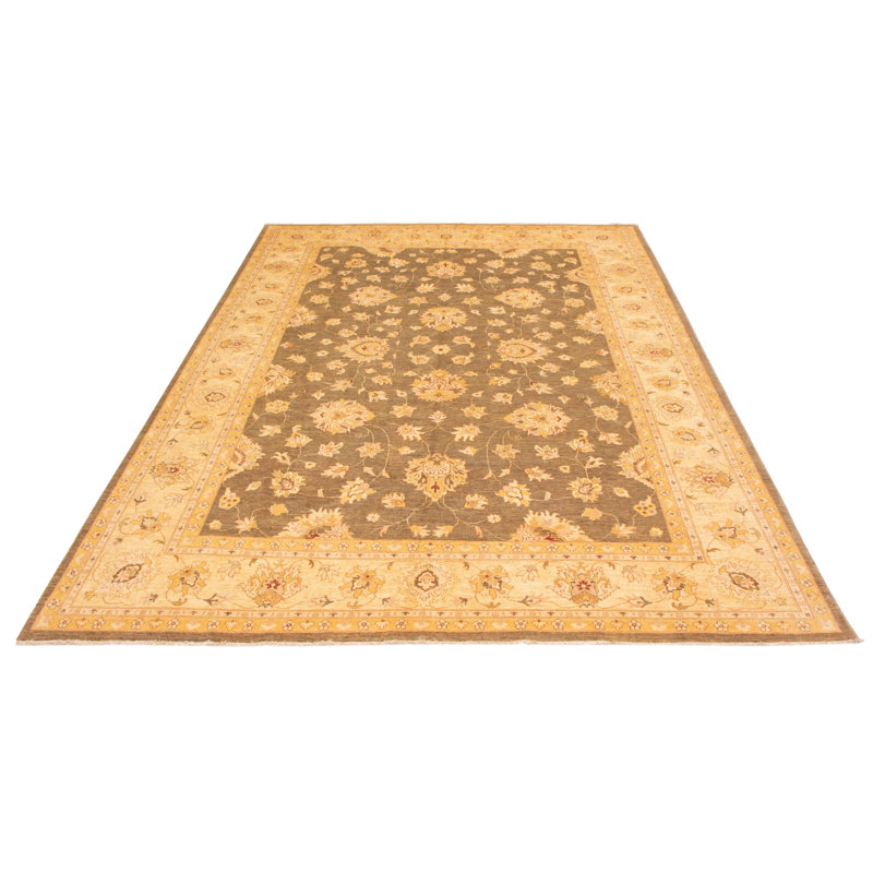 One-of-a-Kind Rectangle 10'0" X 13'9" New Age Wool Area Rug in Beige