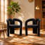 Ensemble confortable de chaises d'appoint rembourrées en velours pour divers espaces-1885463211