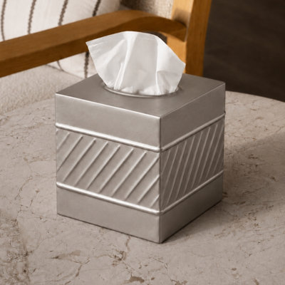 Wave Embossed Metal Tissue Box Cover