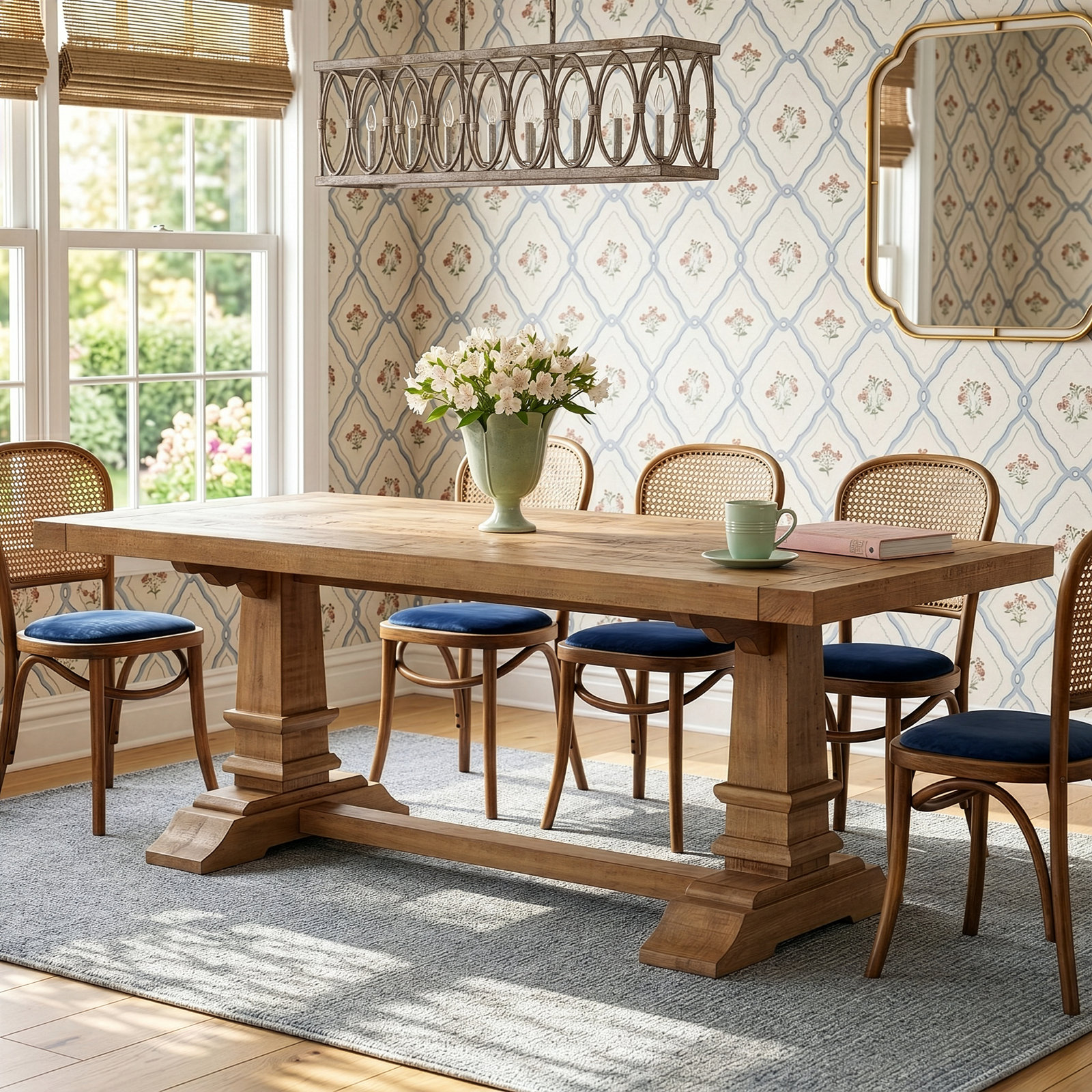 Vienna 78" Pine Dining Table