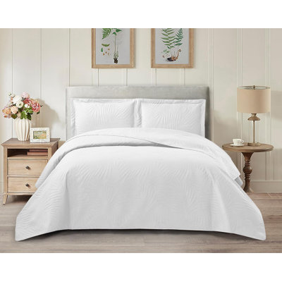 Polyester Solid Colour Bedspread with Pillow Shams