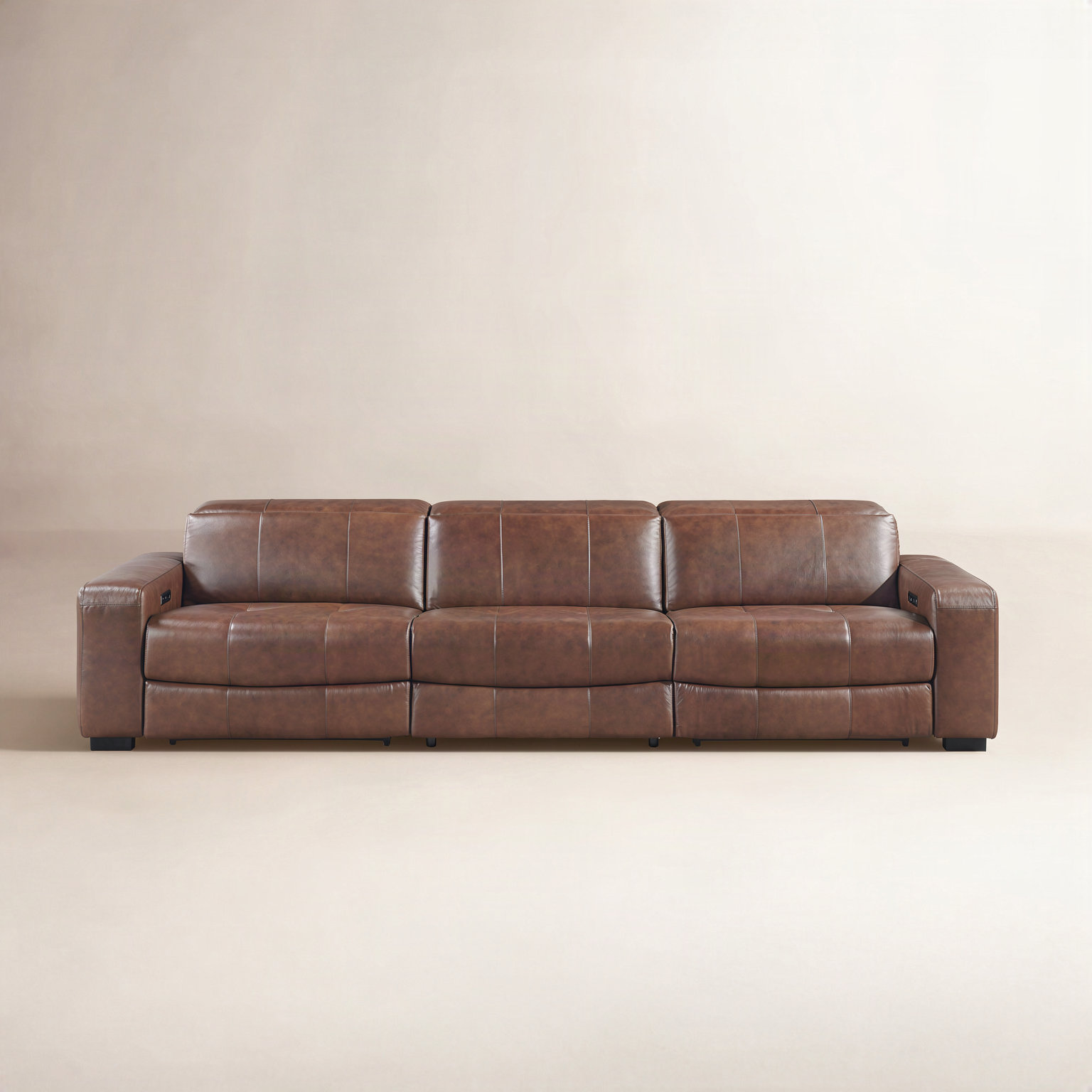 Rossi 126" Genuine Leather Modular Sofa