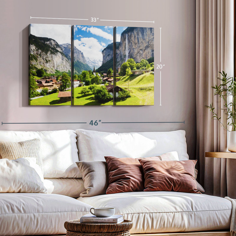 «Scenic Lauterbrunnen», 3 pièces, H 20 po x l 33 po