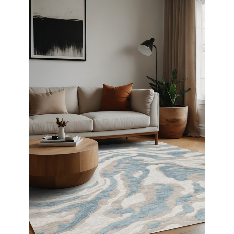 Machine Washable Gray Area Rug, Square 8'