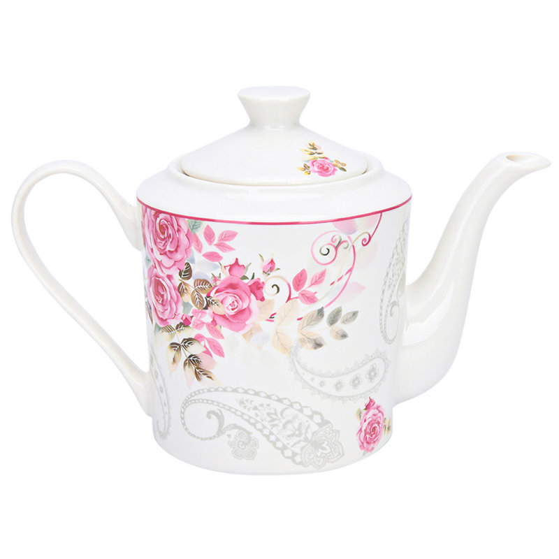 Théière en porcelaine rose