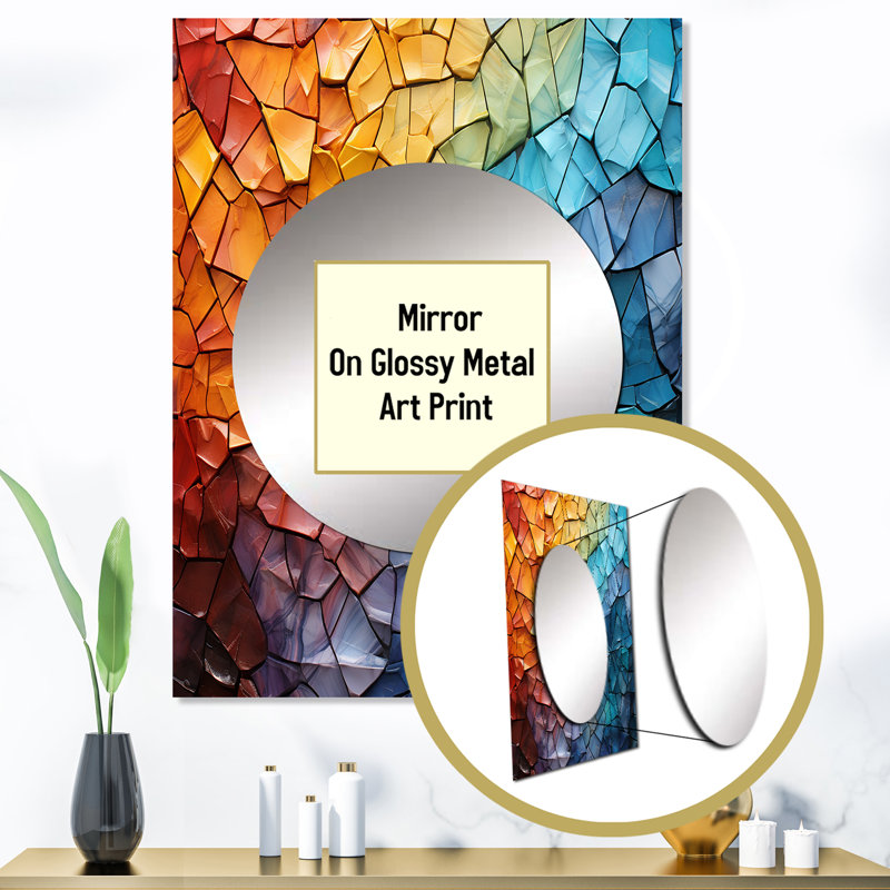 Colorful Mosaic II - Abstract Collages Mirror, 40 po x 30 po