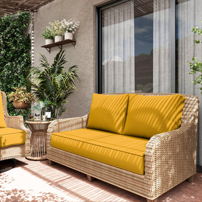 Wynee Outdoor 5'' Loveseat Cushions Bench Seat / Back Cushion