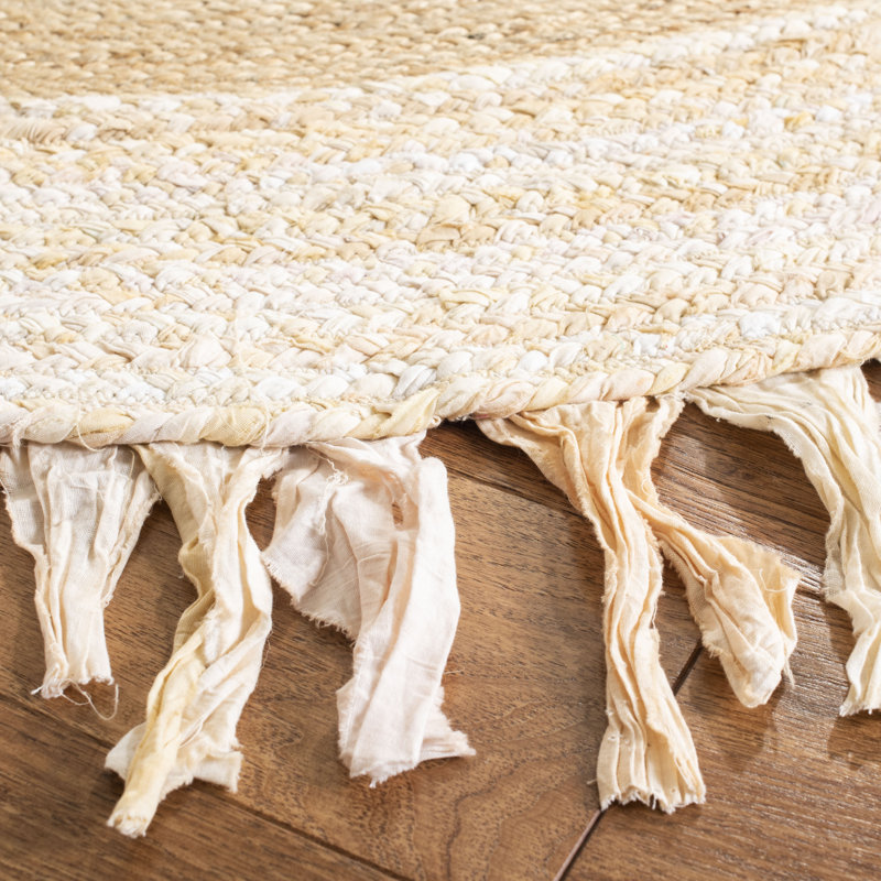 Jaziel Hand Woven Cotton/Jute Rug in Beige/Natural, Round 6'