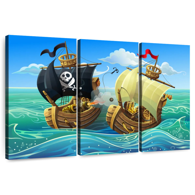 Caricature d'Ashelle sur les pirates, H 48 po x l 74 po
