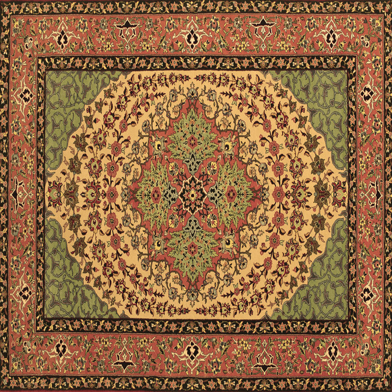 Tapis brun traditionnel Traditional 1, Carré 5 pi