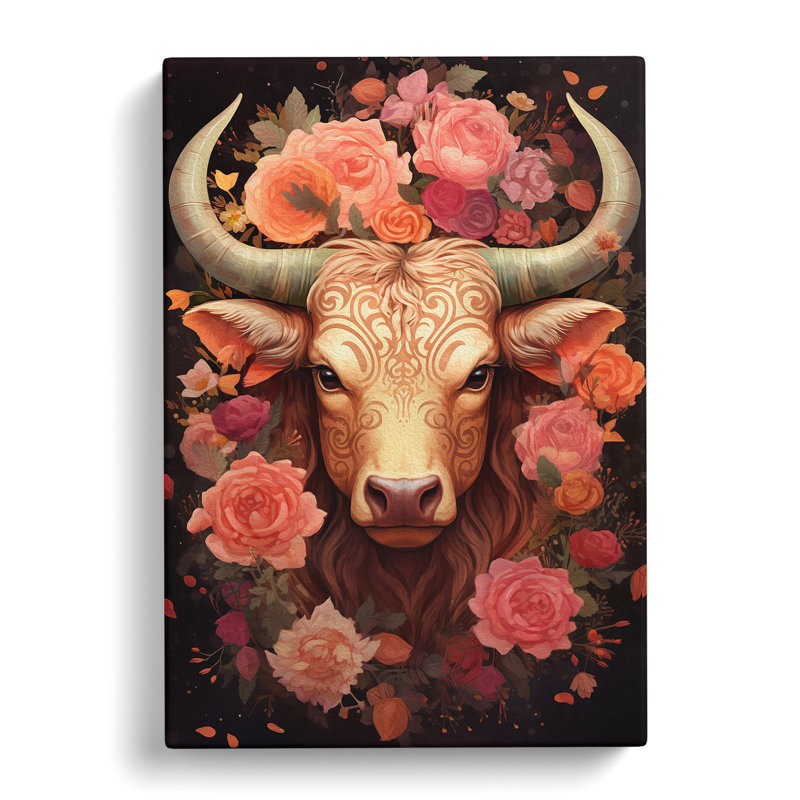 Taurus Zodiac Tachisme - Print, 50cm H x 35cm W x 3cm D