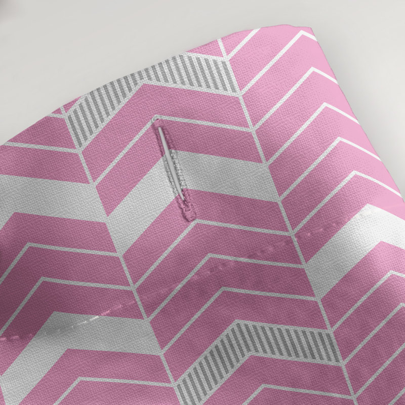 Rideau de douche simple à chevrons, Rose / Gris