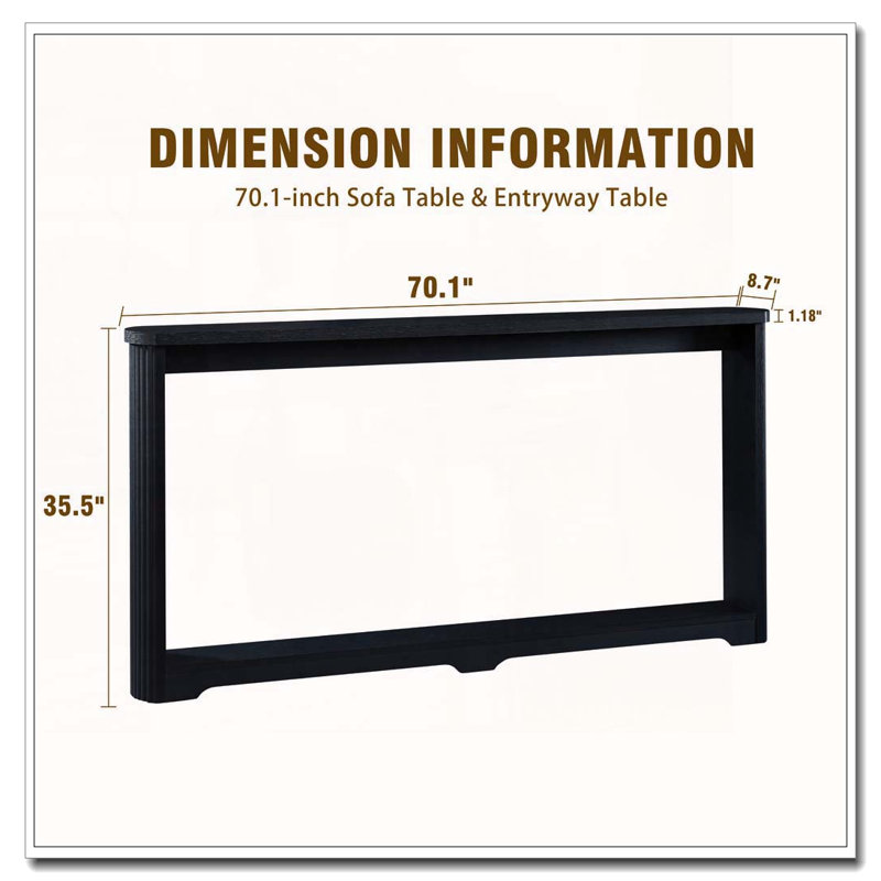 Console 70,1 po, Noir