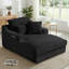 Chaise longue en velours côtelé à compression 47,2 po, siège profond avec porte-gobelet et sac de rangement, aucun assemblage requis-1346242589