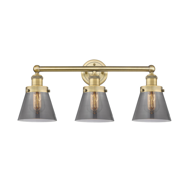 Annamary 3 - Light Dimmable Vanity Light, Plated Smoke, Brushed Brass