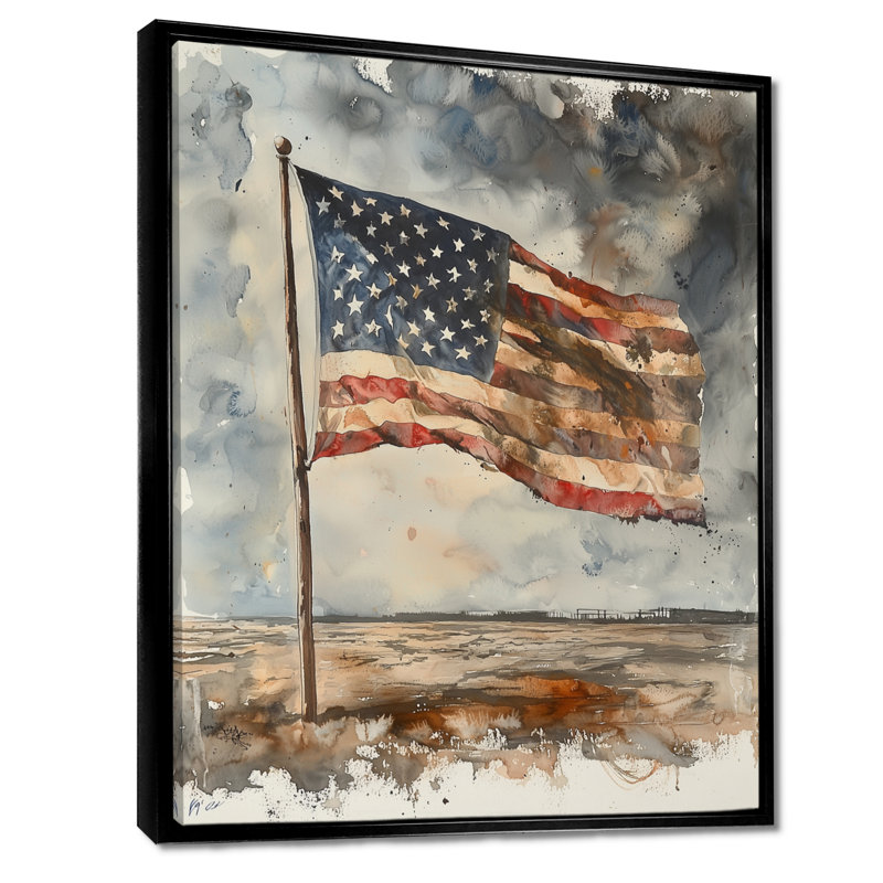 Drapeau de la liberté des États-Unis dans les années 18S - Art mural États-Unis, H 20 po x l 12 po, Noir