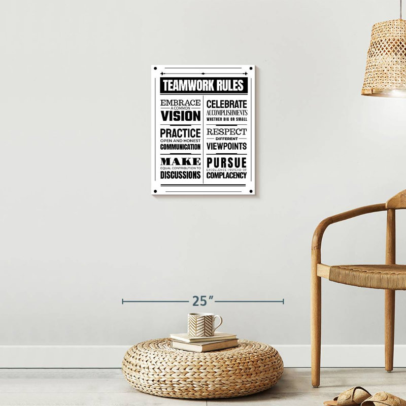 " Teamwork Rules " by HomeyNotes Studio, 20" H x 16" W x 1.25" D