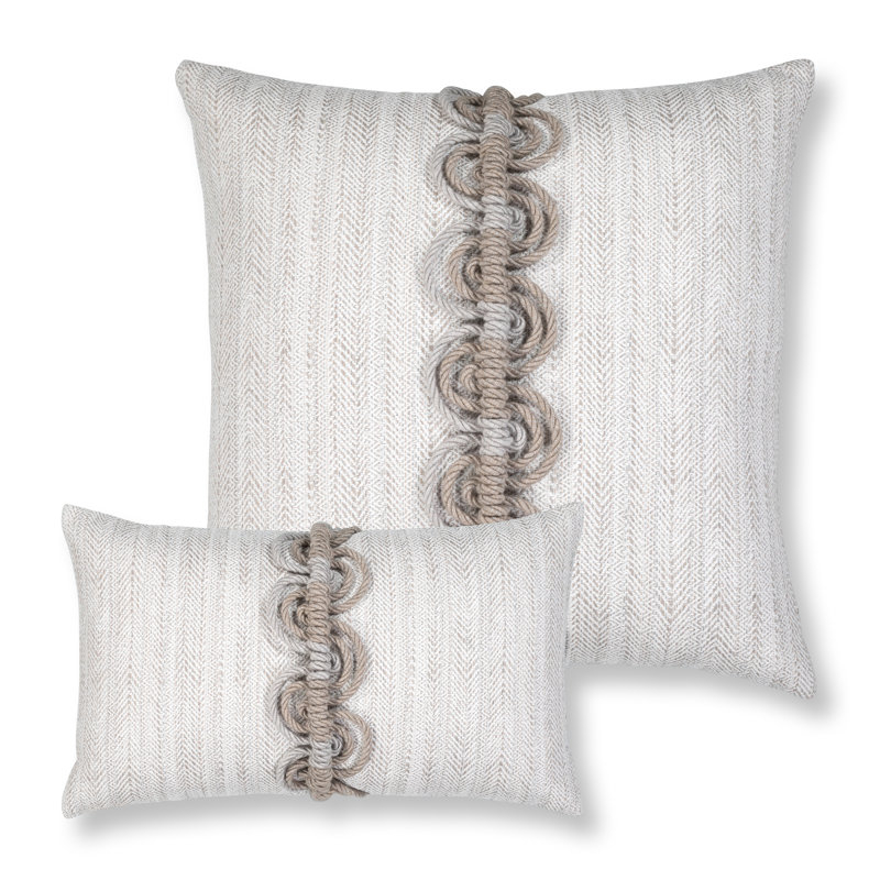 Dressage Pebble Lumbar Outdoor Rectangular Sunbrella® Pillow Cover & Insert