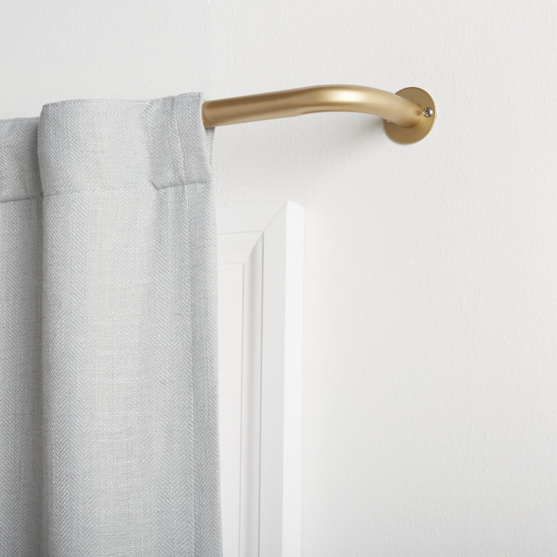Gold Adjustable Wrap Around Curtain Rod, 52-72 inches