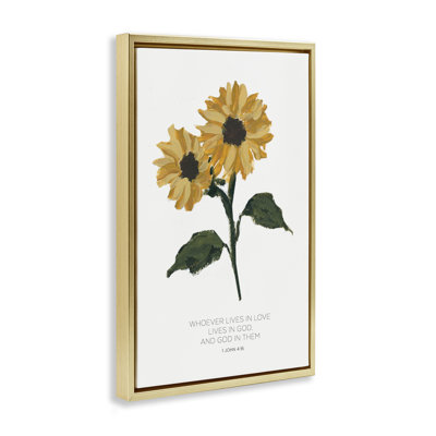 Toile flottante «Proverbe avec tournesols» par Lucille Price