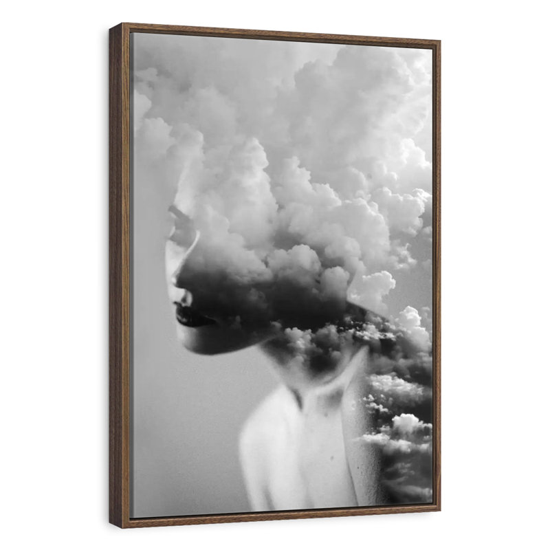 Cloudy Mind, 31" x 46", Floating Frame Walnut