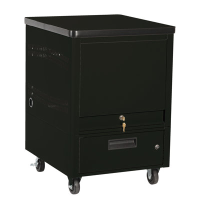 29.63'' H x 14.75'' W Laptop/Tablet Storage Cart with Wheels