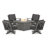 Braxton 5-Piece Deep Seating Swivel Conversation Set with Fire Pit Table-128126263-128126265