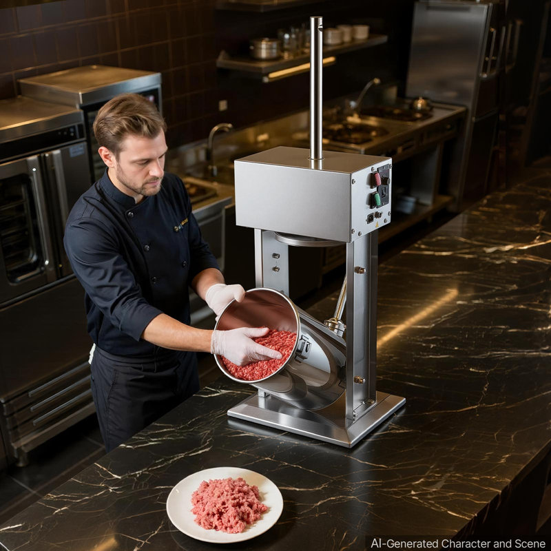 Electric Sausage Stuffer 55 lbs Vertical Meat Maker Stainless Steel, for Commercial Use, Stepless Speed Control Meat Stuffer, Sausage Filler Kit, 4 Filling Tubes & Foot Pedal, ETL Approved