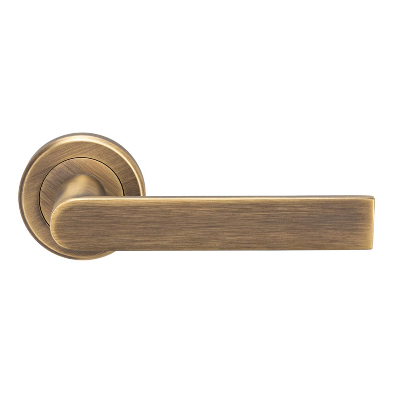 Serozzetta Latch Door Handle, Antique Brass