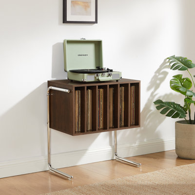 Support pour platine vinyle Lily avec rangement pour disques.