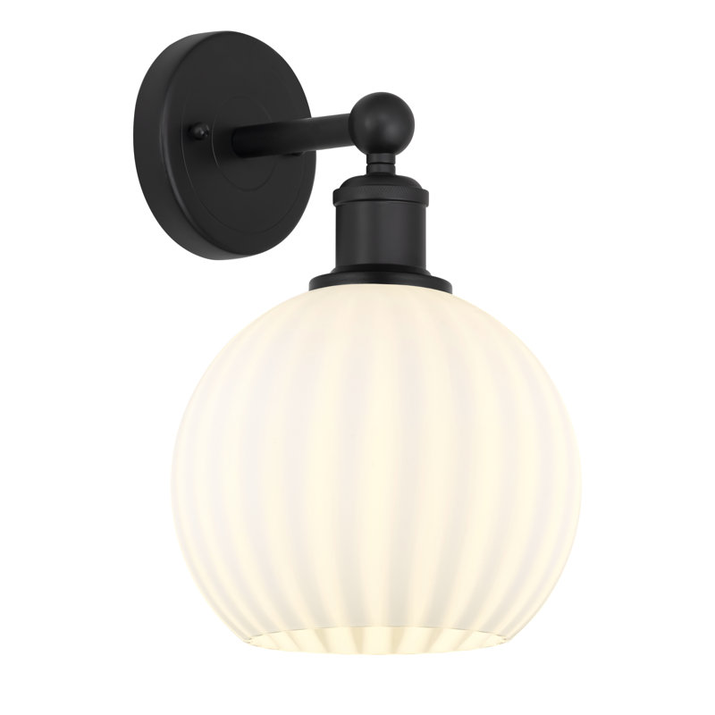 Bernardez Steel Armed Sconce, Matte Black, 12.25" H x 8" W x 8.5" D