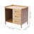 Bedside Cabinet with 3 Drawers Modern Bedside Nightstand- Log Color-1817849038