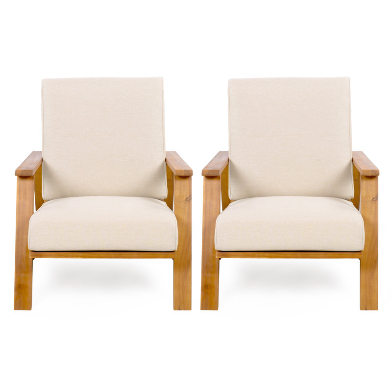 Ensemble de 2 chaises longues de patio, Teck